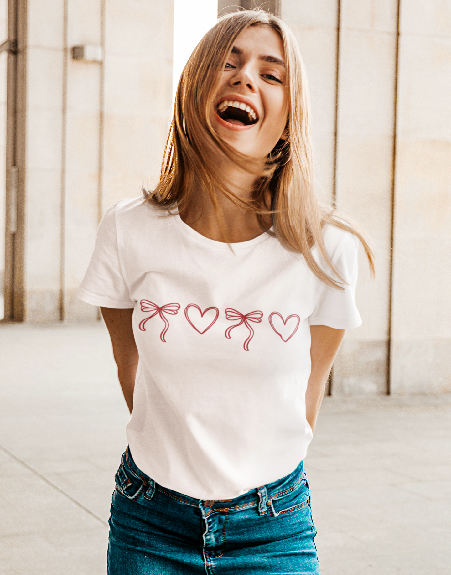 Red Bow & Heart Women's T-Shirt
