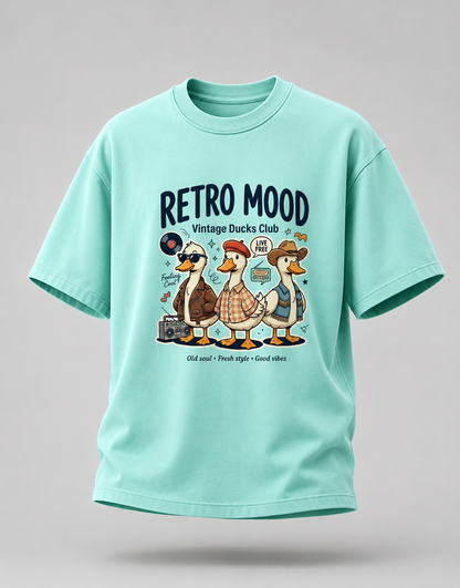 Retro Mood Vintage Ducks Club Oversized T-Shirt