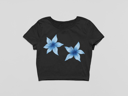 Blue Floral Crop Top