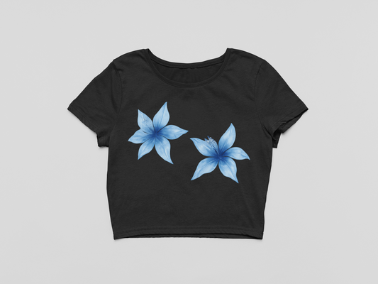 Blue Floral Crop Top