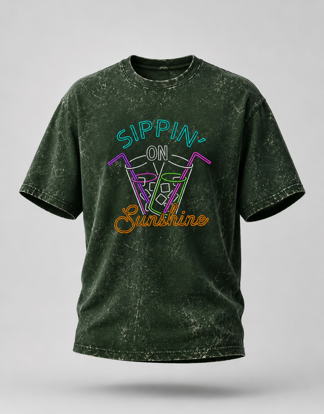 Sipping on Sunshine Unisex Acid Washed Oversized Tee