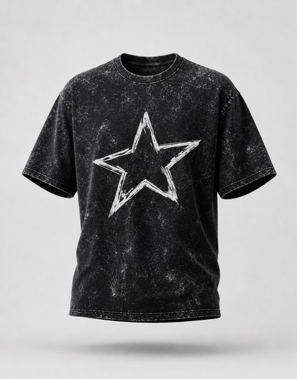 Vintage Star Unisex Acid Washed Oversized T-shirt
