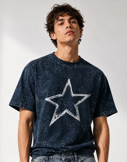 Vintage Star Unisex Acid Washed Oversized T-shirt