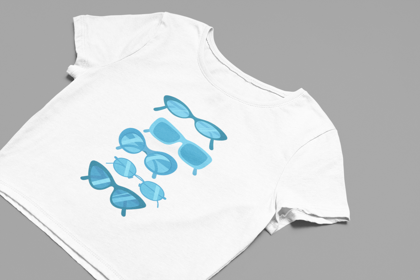 Retro Blue Shades Crop Top