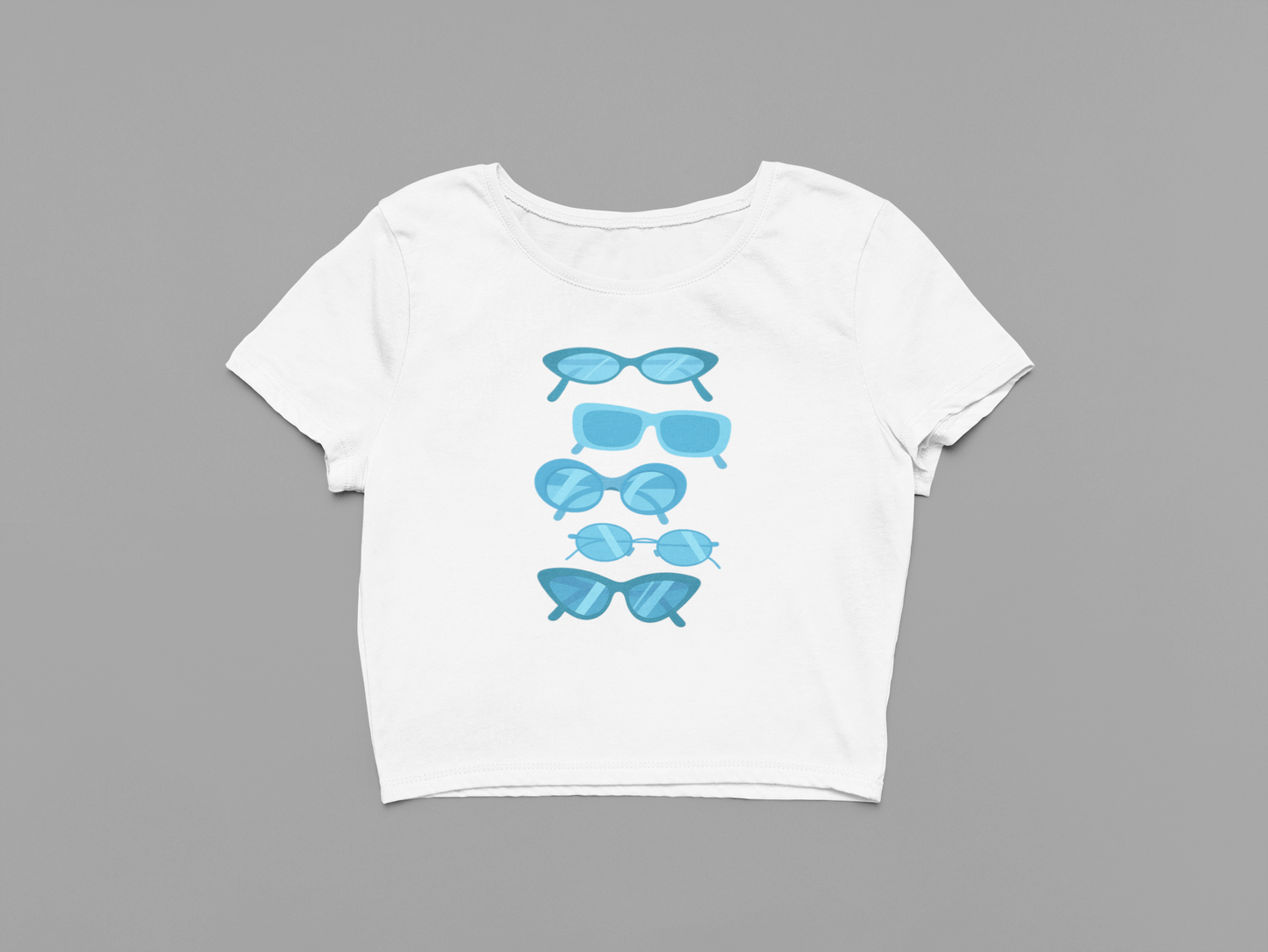 Retro Blue Shades Crop Top