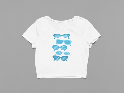Retro Blue Shades Crop Top