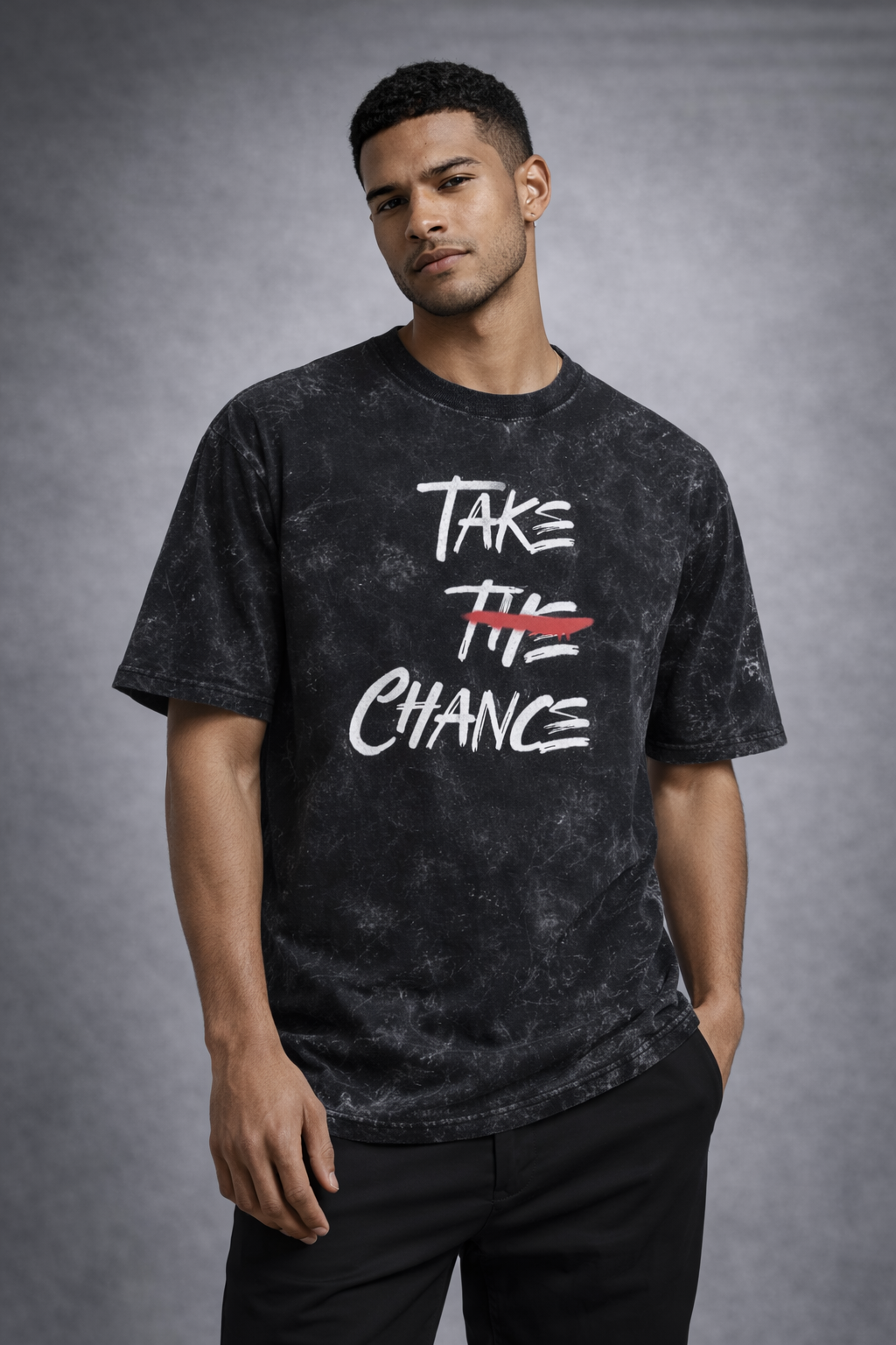 Take The Chance Unisex Acid Washed Oversized Tee