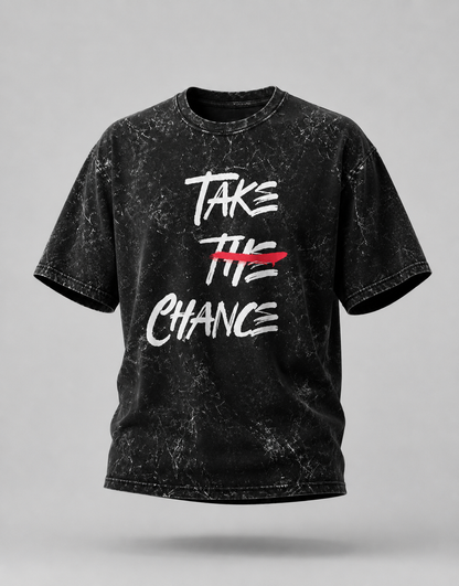 Take The Chance Unisex Acid Washed Oversized Tee