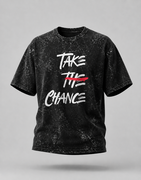 Take The Chance Unisex Acid Washed Oversized Tee