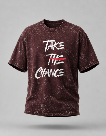 Take The Chance Unisex Acid Washed Oversized Tee