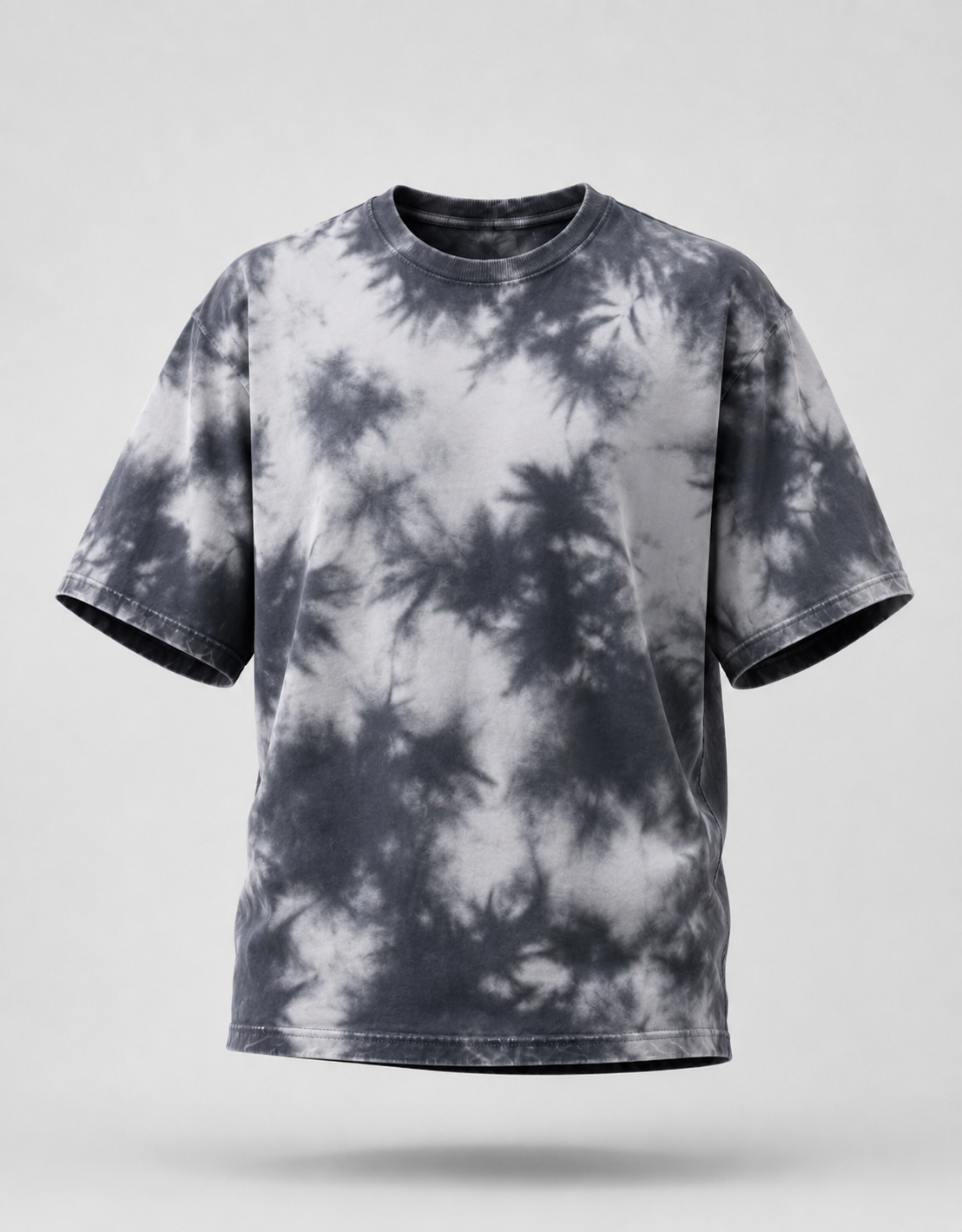 Grey & Black Tie-Dye Oversized T-Shirt