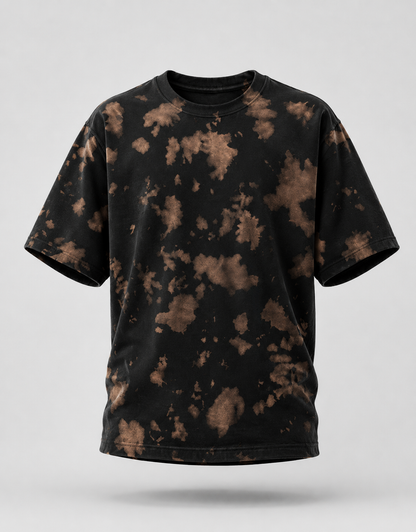 Black & Brown Tie-Dye Oversized T-Shirt