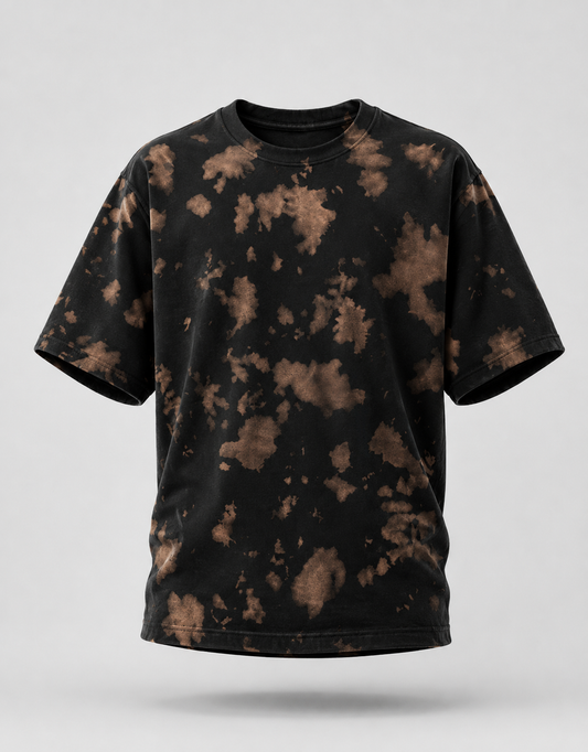 Black & Brown Tie-Dye Oversized T-Shirt