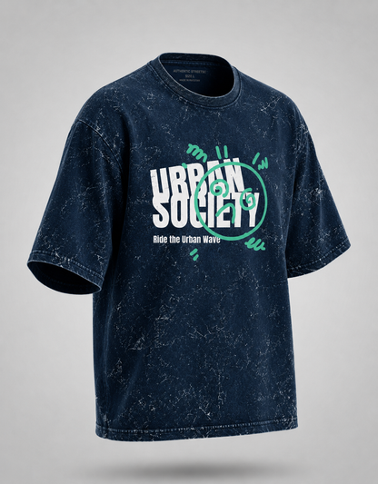 Urban Society Unisex Acid Washed Oversized Tee