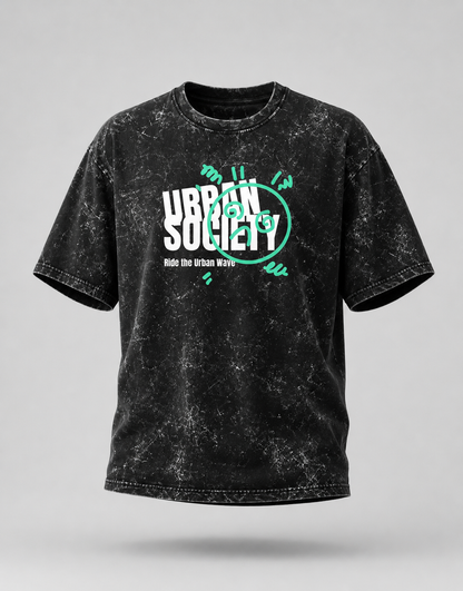 Urban Society Unisex Acid Washed Oversized Tee