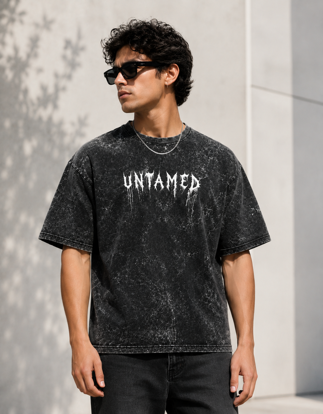 Untamed Unisex Acid Washed Oversized T-shirt