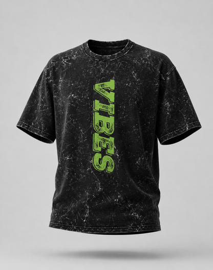 Vibes Unisex Acid Washed Oversized Tee