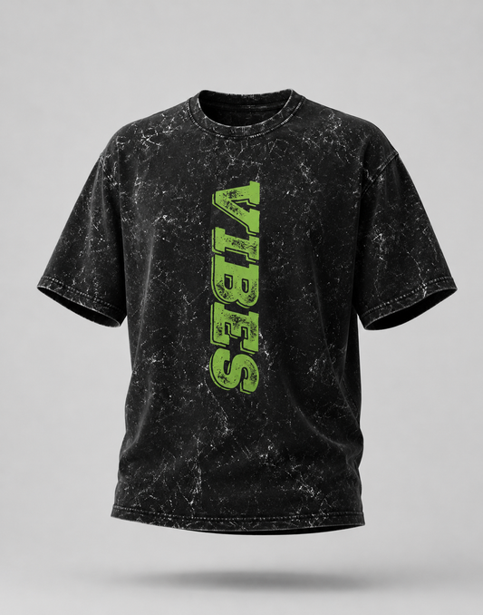 Vibes Unisex Acid Washed Oversized Tee