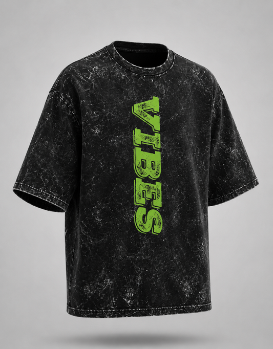 Vibes Unisex Acid Washed Oversized Tee
