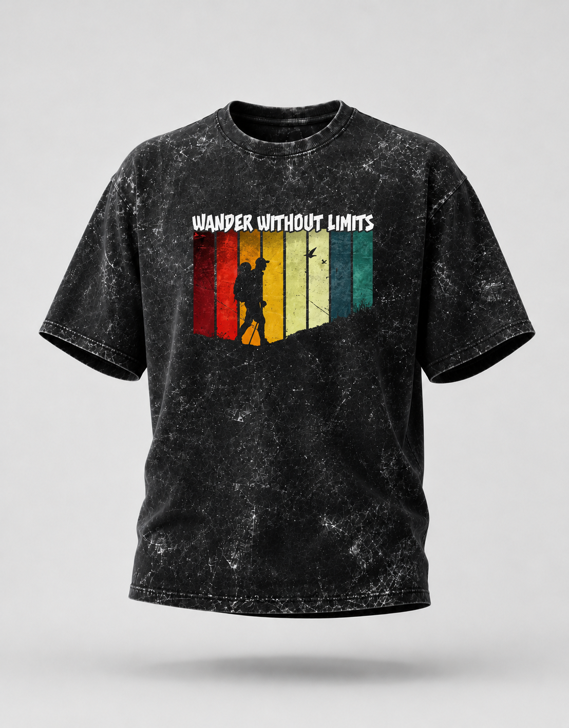 Wander without Limits Unisex Acid Washed Oversized T-Shirt