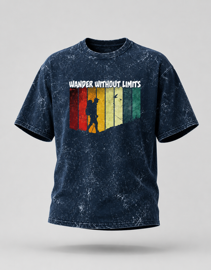 Wander without Limits Unisex Acid Washed Oversized T-Shirt