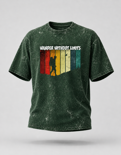 Wander without Limits Unisex Acid Washed Oversized T-Shirt