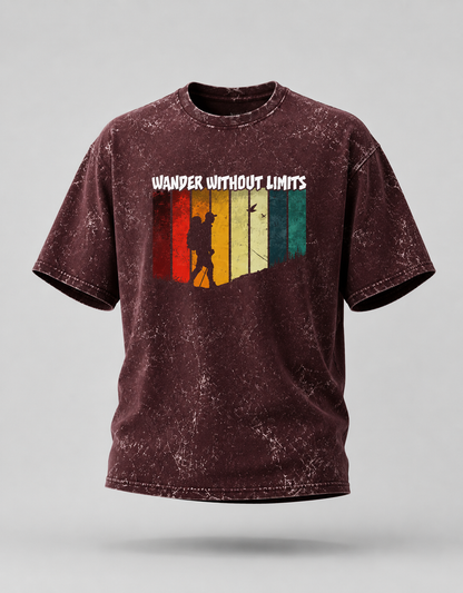 Wander without Limits Unisex Acid Washed Oversized T-Shirt